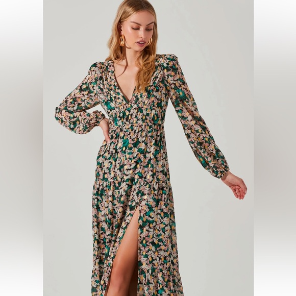 ASTR the Label Francesca Floral Print Maxi Dress, Size M New w/Tag - Picture 3 of 8